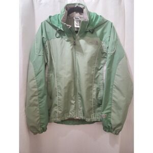 North Face Hydrenalite Mint Green Hood Rain Jacket Windbreaker Medium Windproof